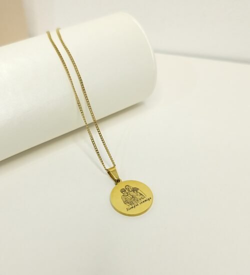 Collar Circular con foto dibujada + texto / fecha digitado