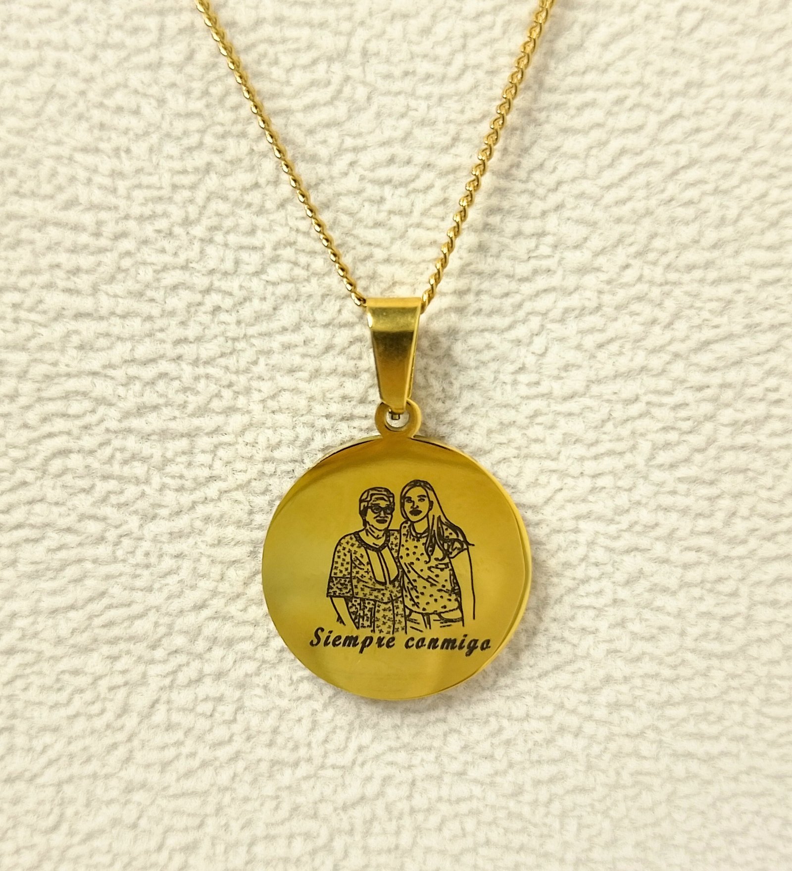 Collar Circular con foto dibujada + texto / fecha digitado