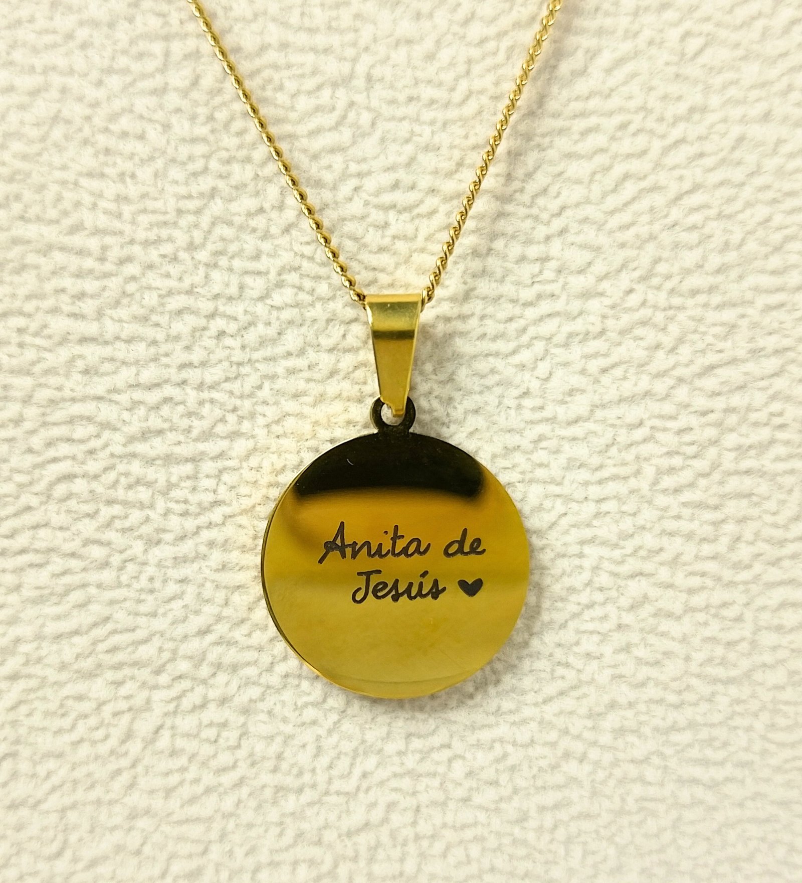 Collar Circular con texto / fecha manuscrita